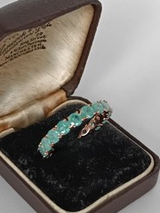 Vintage 1990s 14 Ct Rolled Gold Frosted Emerald Ring Size UK U US 10 Hallmarked