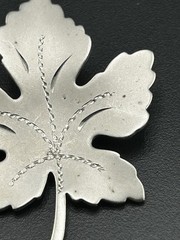 Silver Tone Maple Leaf Brooch