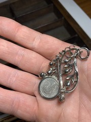Vintage Authentic silver mercury dime 1943 pendant / Brooch!