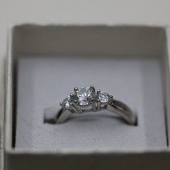 Triple Gemstone Ring Sterling Silver
