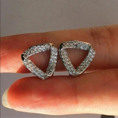Art Deco Style Lab-Created Diamond Engagement Gift 14k White Gold Finish Earring