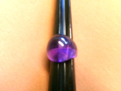 VINTAGE MOD/HIPPIE LIGHT PURPLE LUCITE DOME SIZE 9 CHUNKY WOMANS RING