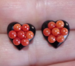 Carved Heart Onyx Vintage Gorgeous Jackets For Earrings Use With Any Stud