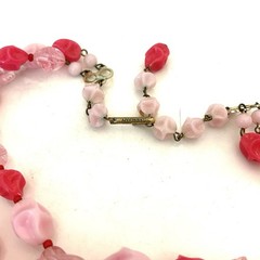 Vintage Lucite Necklace Bubblegum Spring Signed GERMANY Pastel Adjustable