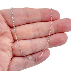 Vintage Sterling Silver 925 Rolo Link Chain Necklace 16″-18″