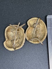 Vintage Gold Tone Textured Clip On Earrings Abstract Organic Modernist