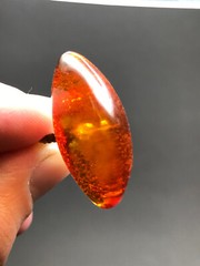 Natural OLD Antique 4.7 gr Cognac Honey Baltic Amber Stone Ring