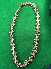Vintage Signed .925 Sterling Silver Ball Rolo Chain Link Necklace 17 Inches