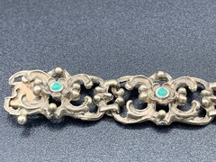 Art Nouveau Biedermeier .835 Silver 7 Panels Bracelet Bangle Arm Jewellery 30g