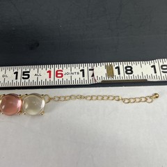 Gripoix Style Riviere Necklace Choker Pink Green Gumdrop Cabochon Gold Tone