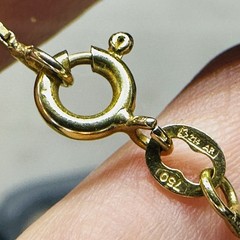 VIintage Solid 18k 750 Yellow Gold Box Chain 3.1g 16” Necklace Hallmarks Italy