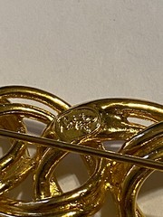 Vintage Napier Bar Pin Brooch Graduated Link Gold Tone 3.5 Inches 1980s
