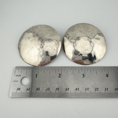 Vintage Suzanne St. Claire Sterling Silver Hammered Disc Statement Stud Earrings