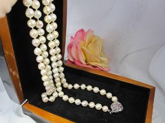 Antique Art Deco Hand-Knotted Baroque Pearls & Rubies Timeless Classic Necklace