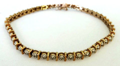 Vintage Vermeil Gold on 925 Sterling Silver Ross Simons Crystals Tennis Bracelet