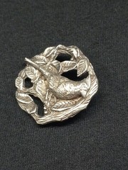1999 Limited Edition Birds And Blooms Silvertone 3D Cardinal Design Brooch