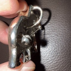 Elephant Brooch, Pin, or Pendant-Silver Toned-1.75” W x 1.5” H. 66
