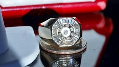 14k yellow gold size 11 ring 0.90ct natural diamond vintage handmade 11.75gr