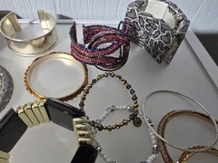 Mixed metal materials lot of 47 bracelets