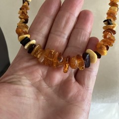 Vintage Amber Natural Baltic Amber Necklace Estate Latvia Honey Red Egg Yolk