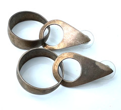 Vintage Mexico Taxco 925 Sterling Silver Geometric Teardrop Dangle Earrings #12