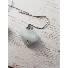Vintage Earrings For Pierced Ears Light Green Stone