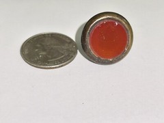 Antique Victorian Edwardian Red Round Glass Cufflink Stud Button Only 1 – As Is