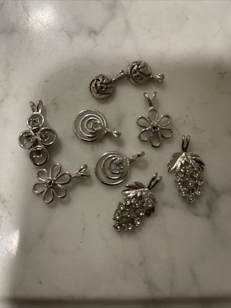 110+ Vintage Silver Plate Assorted Charm Settings