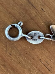 Vtg FAS Sterling Silver SET Enamel Linked Butterfly Bracelet & Necklace Blue