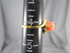 Vintage Gold Tone Solitary Carved Pink Coral ? Flower Fashion Sz 4.25 Ring 1100