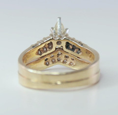 Vintage 14k Yellow Gold 23 Stone Diamond .62ctw Wedding Set Lady’s Ring Size 5