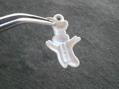 Pillsbury Doughboy Vintage White Enamel Metal Bracelet Charm Pendant 3.1g