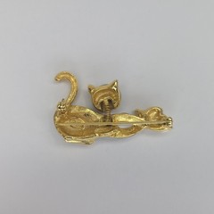 Vintage 1950’s Signed LG Lind Gal Enamel Bobblehead Cat W/Mouse Brooch