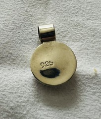 Red Gemstone Pendant From Mexico 925 Silver 3/4 Inches Long 1/2 Inch Wide ￼￼