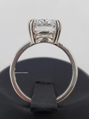 4.00 Ct Oval Cut Lab-Created Diamond Engagement Solitaire 14K White Gold FN Ring