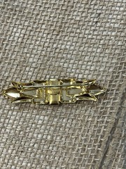 Vintage Gold Tone Rectangular ART DECO Faux Black Onyx Brooch Pin 2.5″