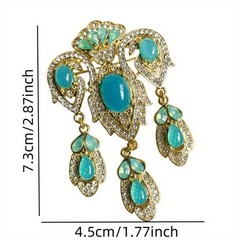 Antique Women’s Resin Gemstone Brooch Pin Anti glare Cheongsam Dress Corsage