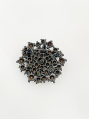 Vintage AB Rhinestone Brooch Pin Pendant Japanned Flower Cluster