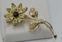 Vintage Edlee Brooch Pin- Stunning floral flower Mid-century Brooch- Dazzling