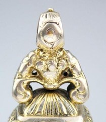 Superb Antique Georgian Gold Fill Chalcedony Griffin Sword Intaglio Seal Pendant