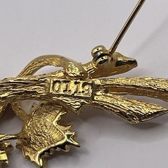 Vintage Boucher Signed and Number Gold Tone Brooch 2.5 inches long 1950s READ