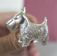 Vintage Silver Metal Alloy Scottie Dog Jewelry Pin Brooch 1.5″ L x 1.5″ H