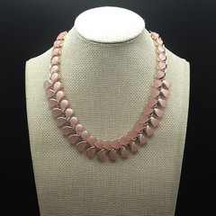 Vintage Kramer Pink Moonglow Thermoset Lucite Necklace Clip Earrings Demi Parure