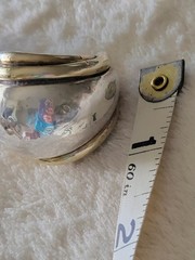 VINTAGE DESIGNER E&L STERLING SILVER & GOLD VERMEIL ELECTROFORM CLIP-ON EARRINGS