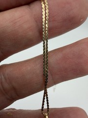 14K Yellow GOLD 2.4g Necklace Double Flat Serpentine Chain 10k Gold Cross 18”