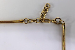 Vintage Monet Crescent Moon Pendant Slide Gold Tone Rope Chain Necklace 20″ Long