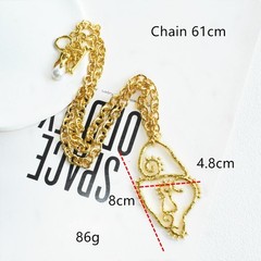 Schiaparelli Inspired Key Hole To The Heart 26in Necklace With 3in Pendant