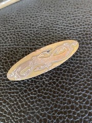 English Sydenham Brothers Sterling Hallmark Gold Filled 9k Top BABY Brooch c1900