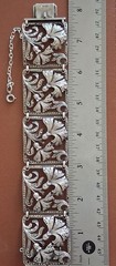 Vintage Italy 925 Sterling Silver Marcasite Wide Panel Bracelet Heavy 63g Ornate