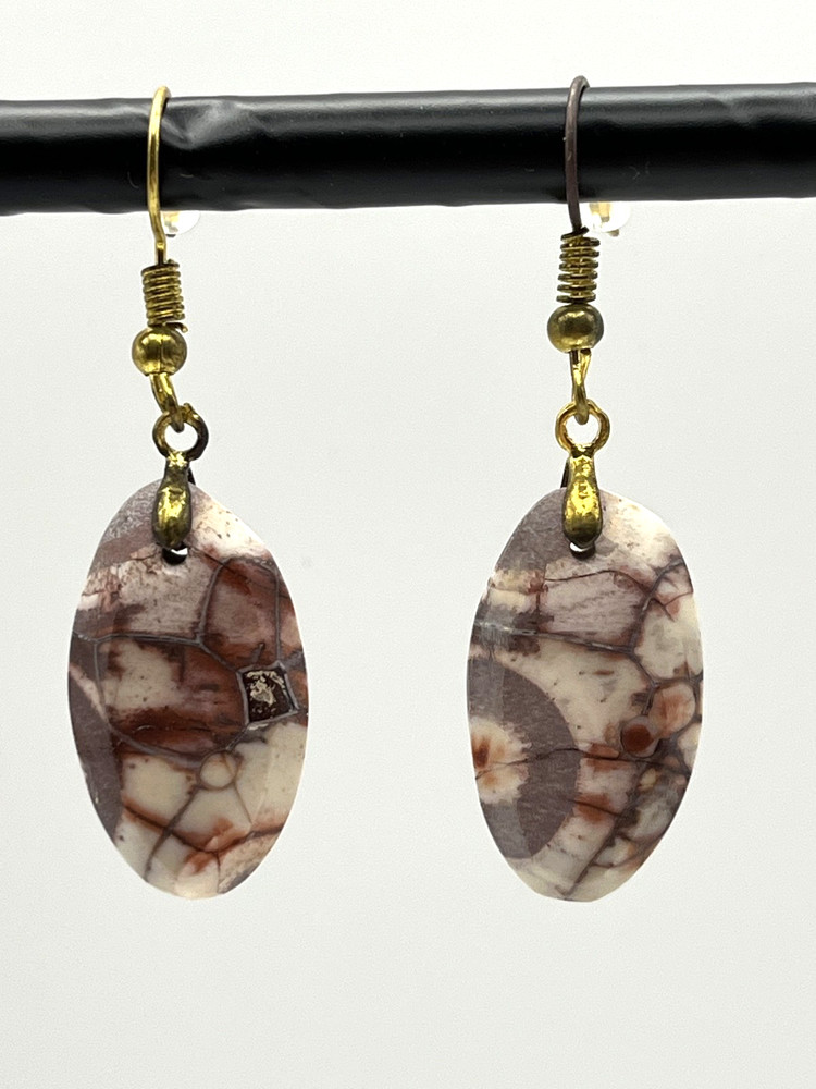 Birdseye Jasper Gold French Wire Earrings lightweight!